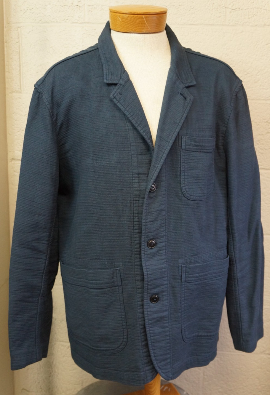 Taylor Stitch Blue Size 46 Large Emerson Blazer Double Cloth Cotton Sport Jacket